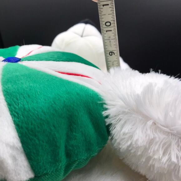 Large 30 in White Polar Bear with Scarf & Piece of Candy Green & White NWT - Picture 11 of 11